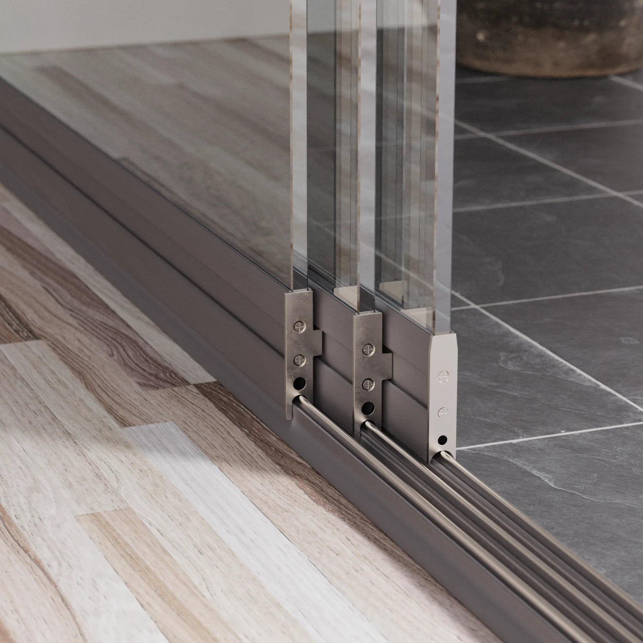 Glazen Schuifwand 3-Rails (3 Glaspanelen): tot 300 cm