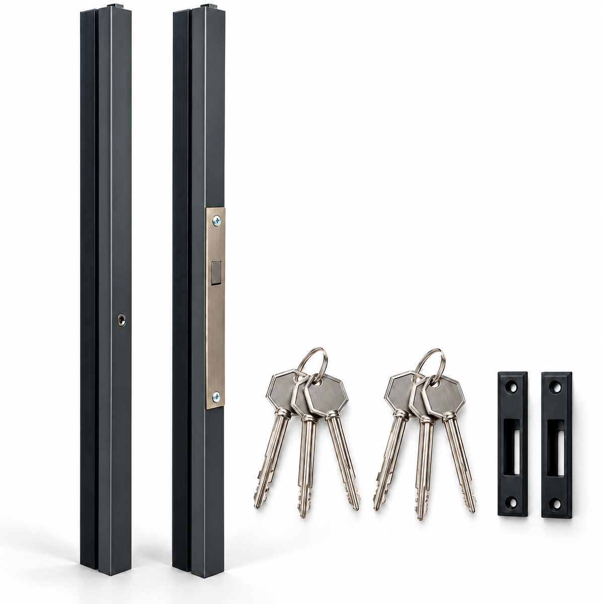 Slotprofiel met slot voor glazen schuifwanden – complete set links + rechts