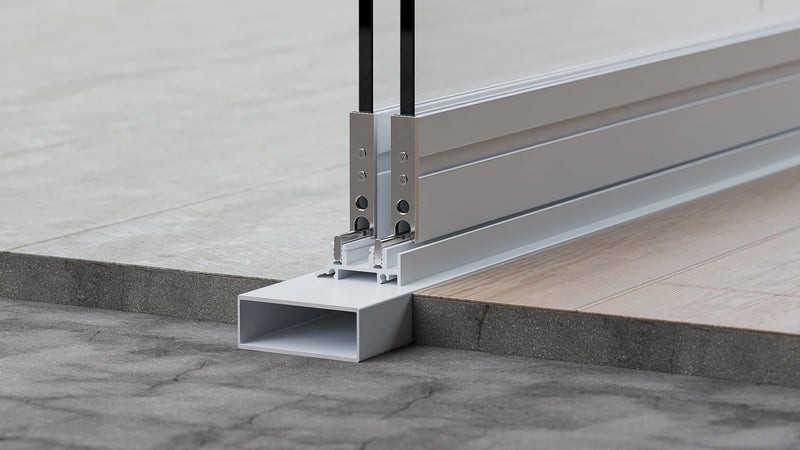 Funderingsbalk voor glazen schuifwand