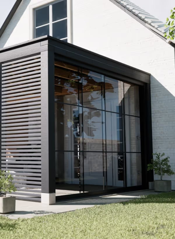 Steellook set voor glazen schuifwand – 1 glaspaneel