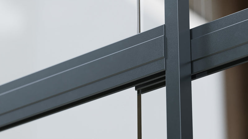 Steellook set voor glazen schuifwand – 1 glaspaneel