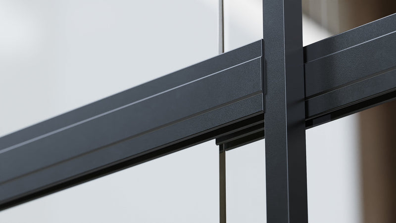 Steellook set voor glazen schuifwand – 1 glaspaneel
