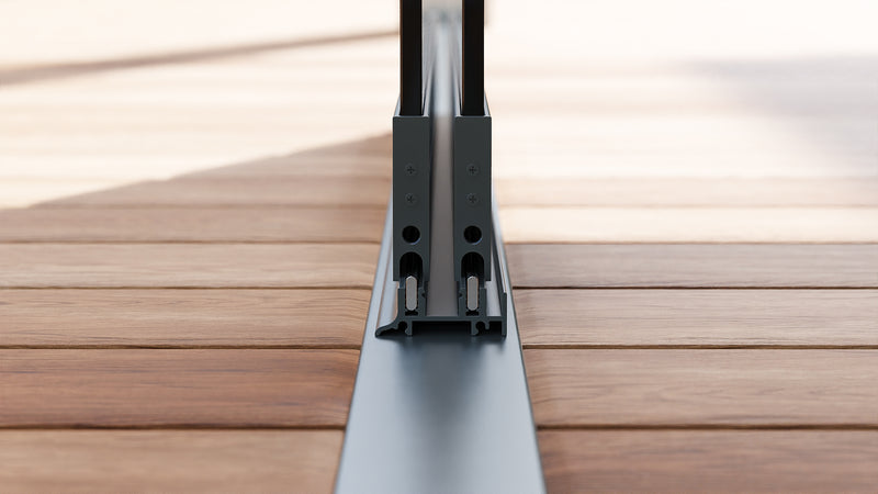 Paroi coulissante en verre — Kit de rails (haut et bas)