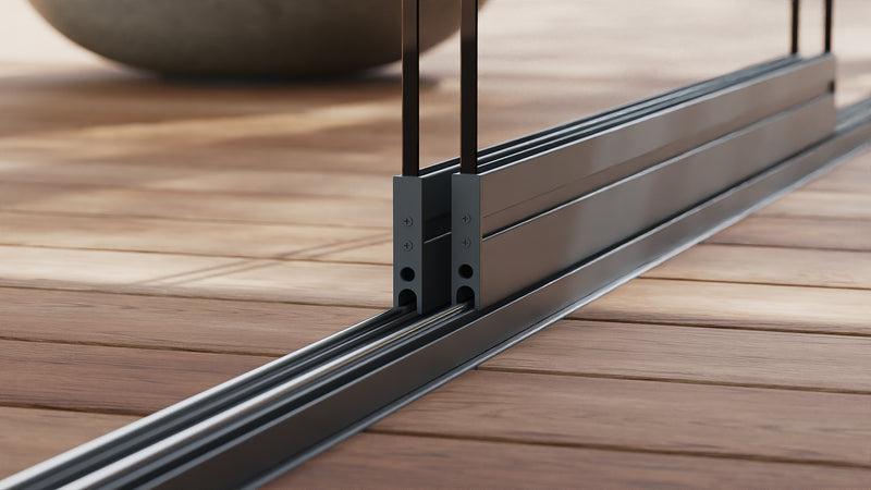 Paroi coulissante en verre — Kit de rails (haut et bas)