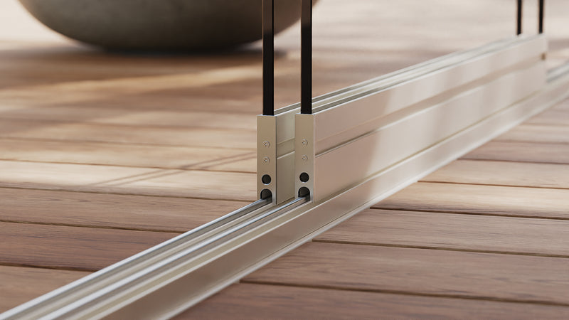 Paroi coulissante en verre — Kit de rails (haut et bas)