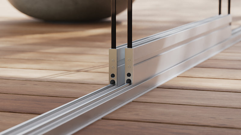 Paroi coulissante en verre — Kit de rails (haut et bas)